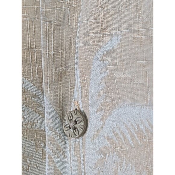 Tommy Bahama Hawaiian Button Shirt Mens Large Silk Orange S/S Palm Trees Floral - Picture 6 of 10